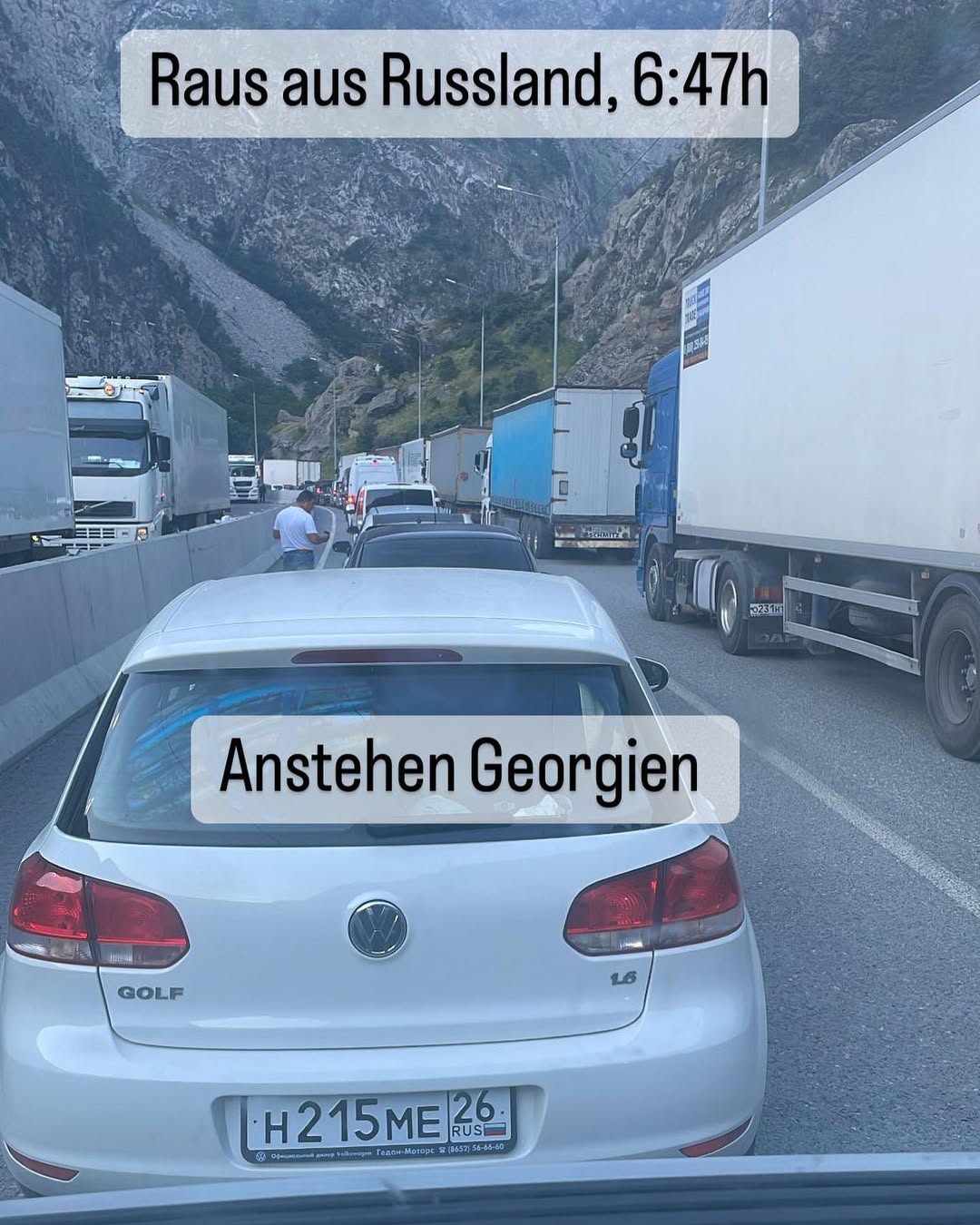 Wartende Fahrzeuge